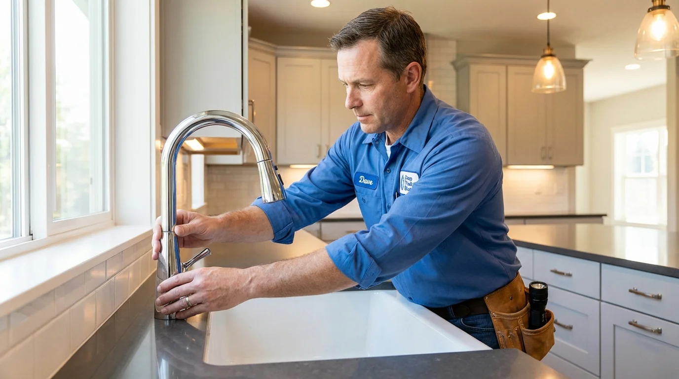 Kitchen faucet installation by Johns Plumbing LLC in Franklin